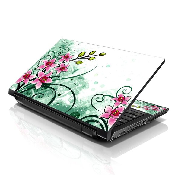 LSS 15.6 & 17.3 Inches Laptop Notebook Skin Sticker Decal - Pink Flower Floral - Picture 1 of 2